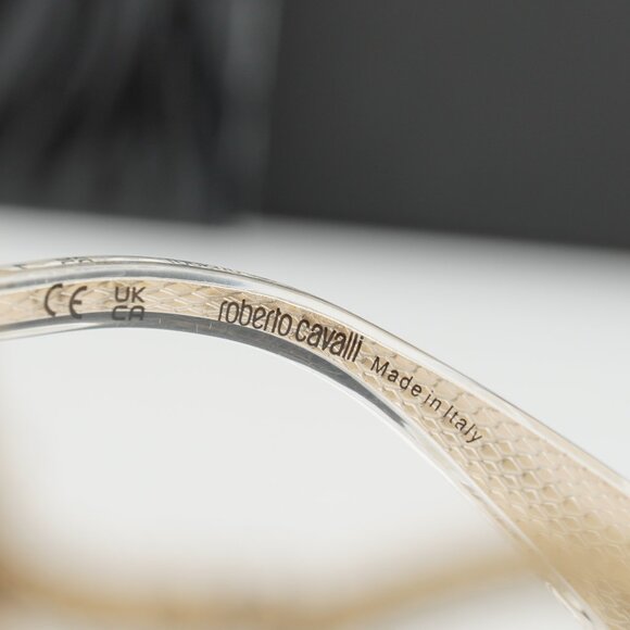 Roberto Cavalli SRC035M 0300 Geometric Sunglasses - Gold/Grey main image 9